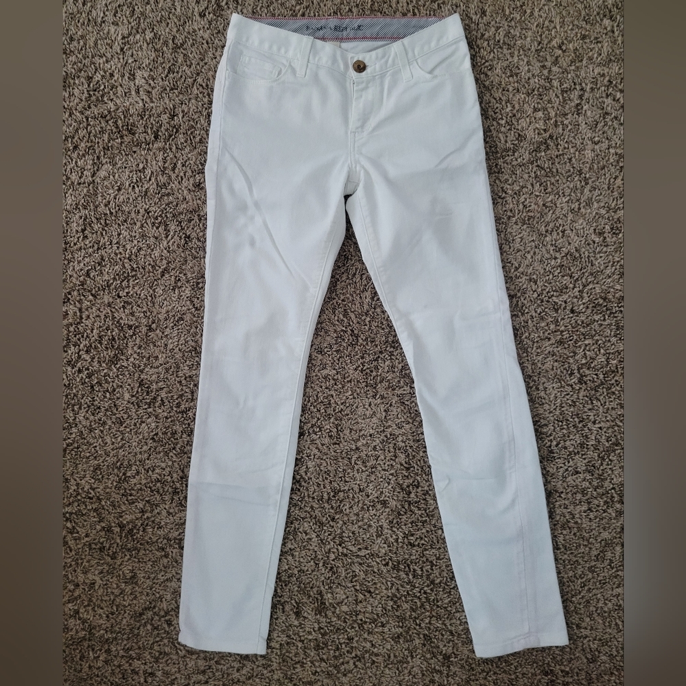 Banana Republic Hi High Rise White Skinny Jeans Ankle Pants Size 25 R